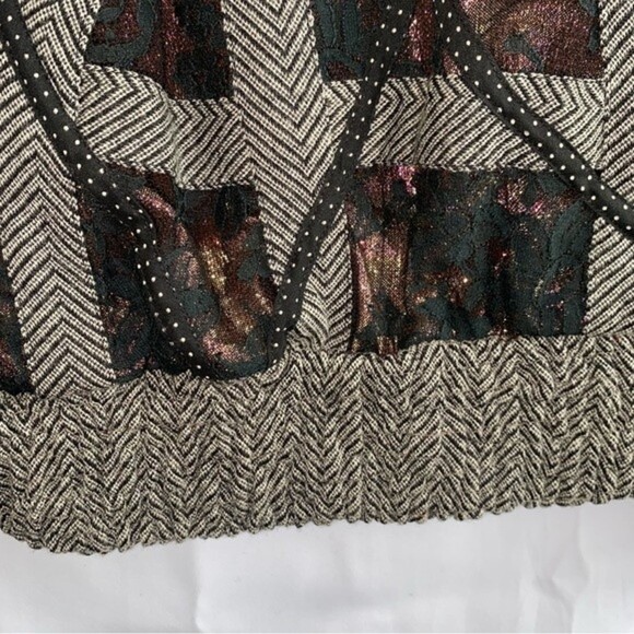 Rare Vintage KOOS Van Den Akker New York Metallic Lace Overly Button Sweater S - Picture 8 of 15